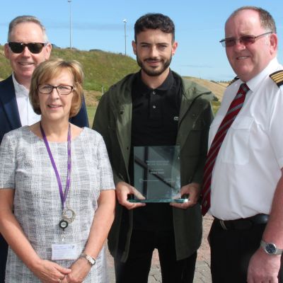 Frazer (24), from Turriff, was presented with the award, sponsored by Peterhead Port Authority, after lecturers on the 12-week programme determined that he was best overall student from the three courses that run over the course of the academic year.